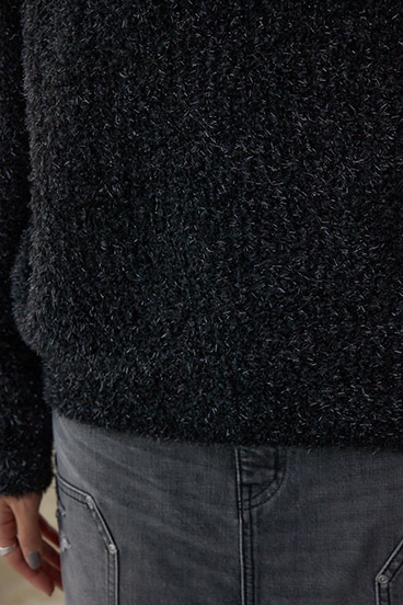 ラメシャギーニットトップス 詳細画像