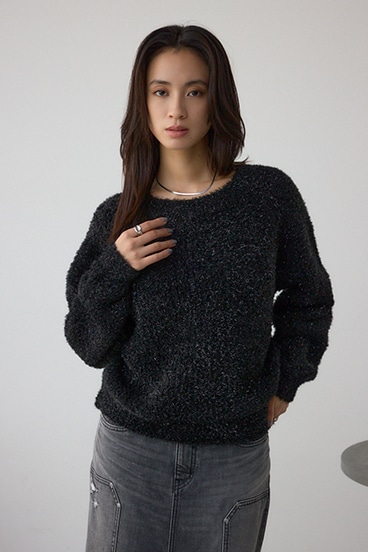 ラメシャギーニットトップス 詳細画像