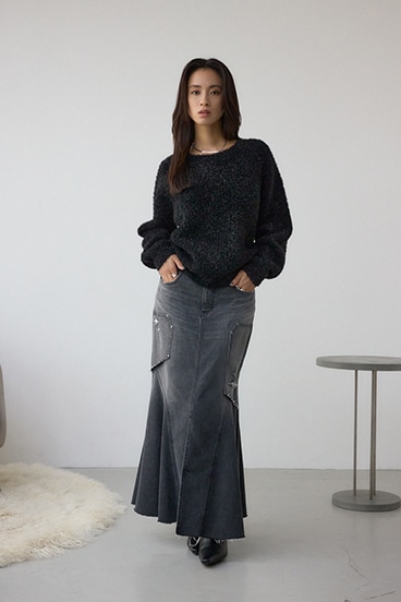 ラメシャギーニットトップス 詳細画像