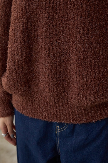 ラメシャギーニットトップス 詳細画像