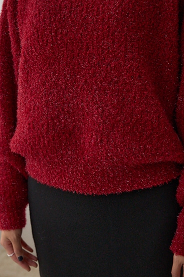 ラメシャギーニットトップス 詳細画像