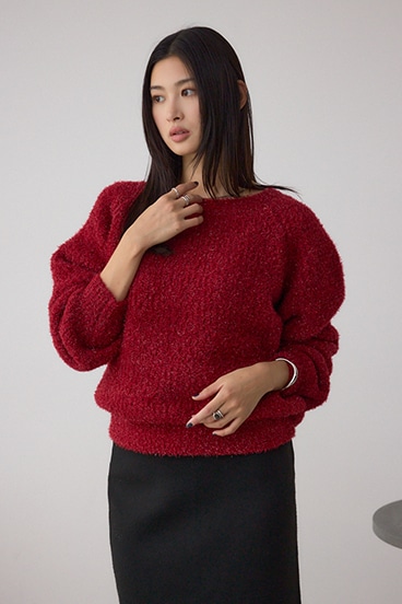 ラメシャギーニットトップス