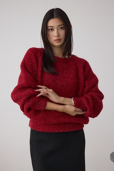 ラメシャギーニットトップス 詳細画像