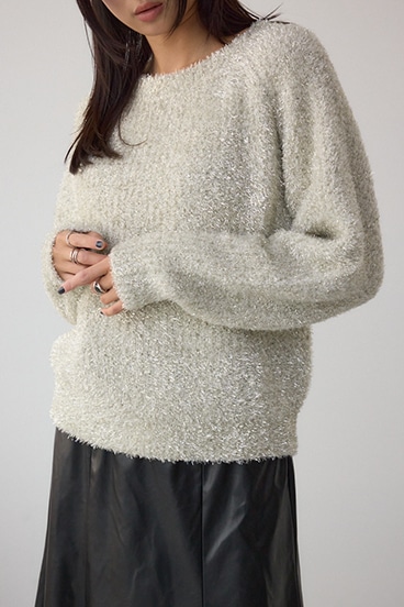 ラメシャギーニットトップス