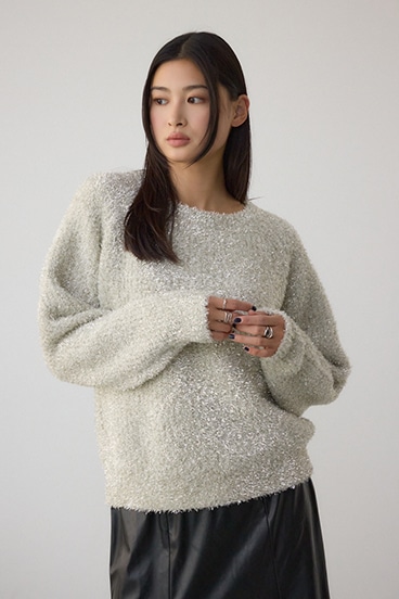 ラメシャギーニットトップス 詳細画像