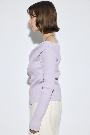 ドレープ長袖ニットトップス 詳細画像