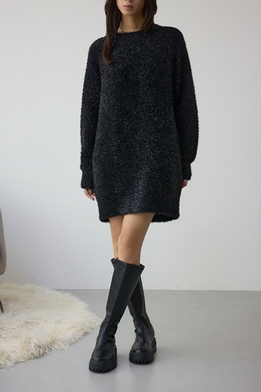 ラメシャギーニットワンピース