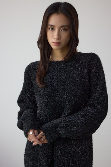 ラメシャギーニットワンピース