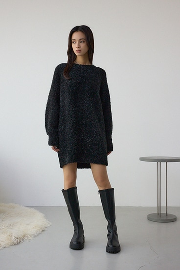 ラメシャギーニットワンピース 詳細画像