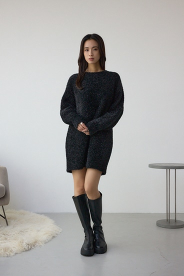 ラメシャギーニットワンピース 詳細画像