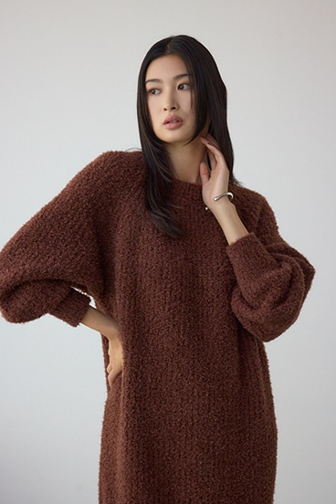 ラメシャギーニットワンピース