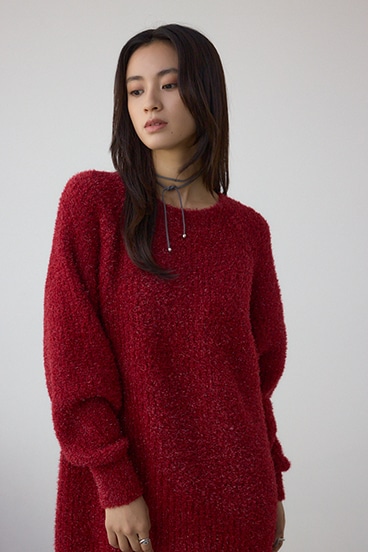 ラメシャギーニットワンピース