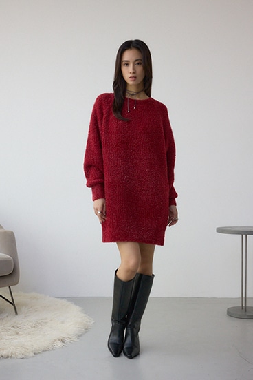 ラメシャギーニットワンピース 詳細画像