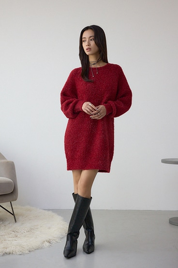 ラメシャギーニットワンピース 詳細画像