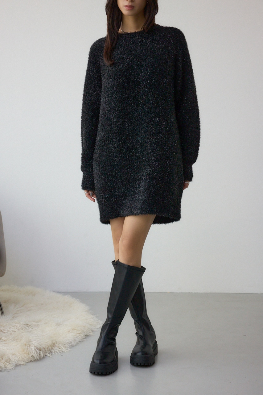 ラメシャギーニットワンピース