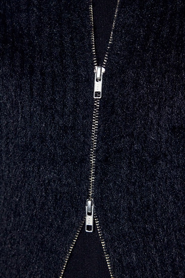 Wジップシャギーカーデセットニットワンピース 詳細画像