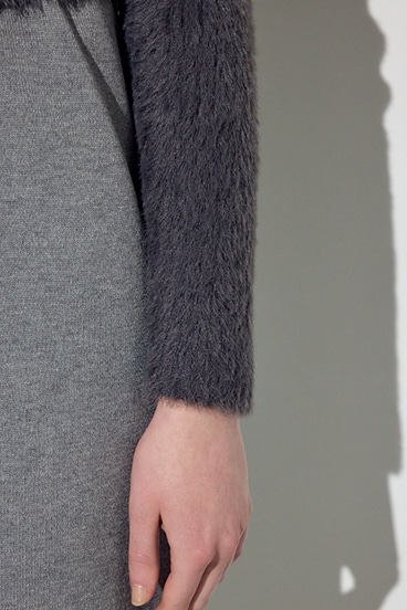 Wジップシャギーカーデセットニットワンピース 詳細画像