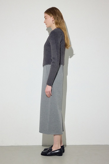 Wジップシャギーカーデセットニットワンピース 詳細画像