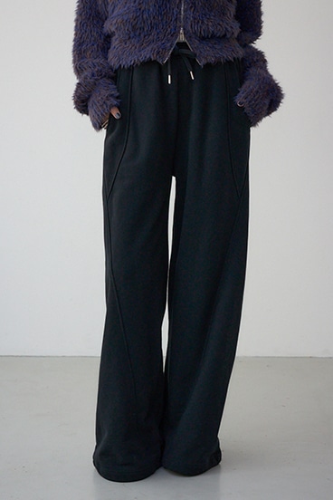 切り替えデザインスウェットワイドパンツ