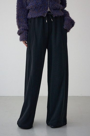 切り替えデザインスウェットワイドパンツ