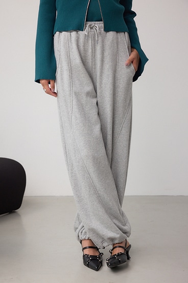 切り替えデザインスウェットワイドパンツ