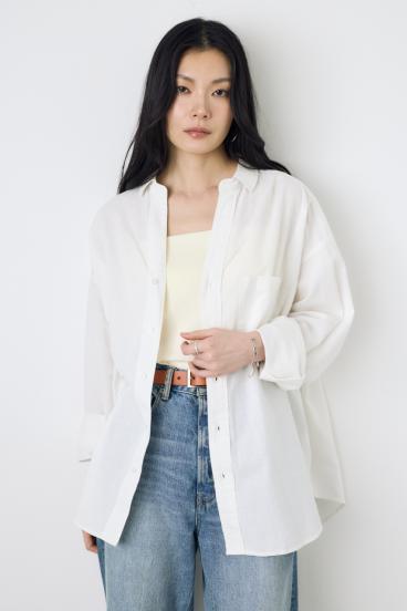 フレンチリネンCOOLMAXアーバンリラックスシャツ 詳細画像