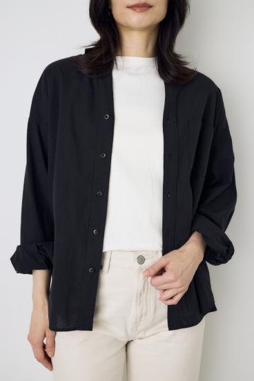 フレンチリネンCOOLMAXアーバンリラックスシャツ 詳細画像