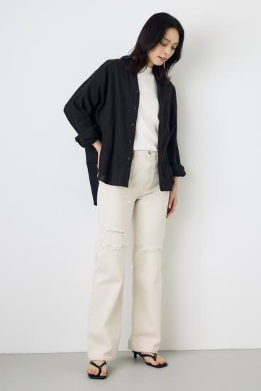 フレンチリネンCOOLMAXアーバンリラックスシャツ 詳細画像