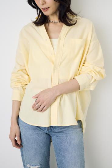 フレンチリネンCOOLMAXアーバンリラックスシャツ 詳細画像