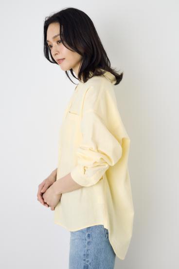 フレンチリネンCOOLMAXアーバンリラックスシャツ 詳細画像