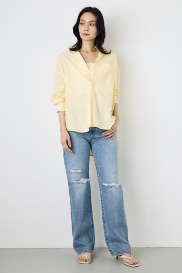 フレンチリネンCOOLMAXアーバンリラックスシャツ 詳細画像