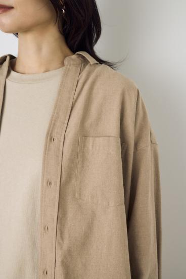 フレンチリネンCOOLMAXアーバンリラックスシャツ 詳細画像