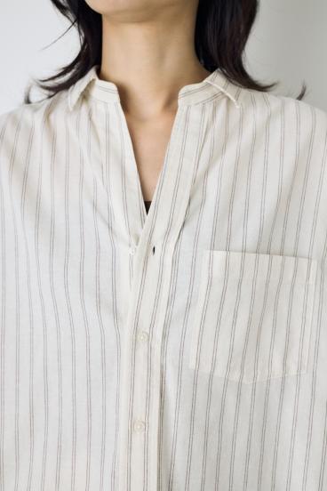 フレンチリネンCOOLMAXアーバンリラックスシャツ 詳細画像