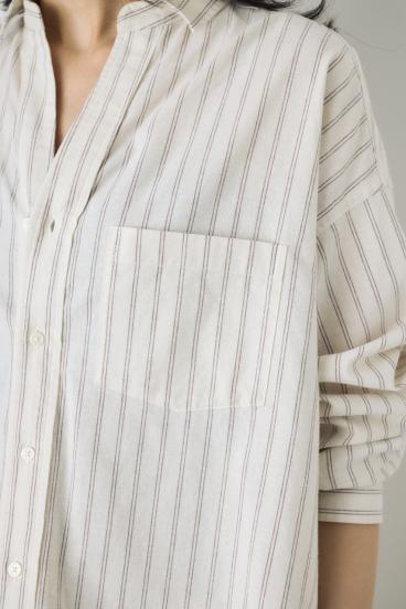 フレンチリネンCOOLMAXアーバンリラックスシャツ 詳細画像