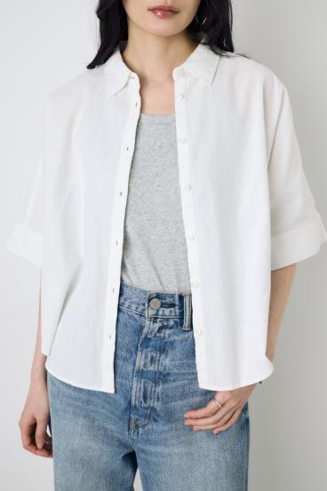 フレンチリネンCOOLMAXショートドルマンシャツ 詳細画像