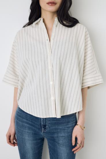 フレンチリネンCOOLMAXショートドルマンシャツ