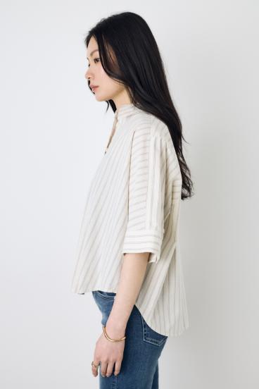 フレンチリネンCOOLMAXショートドルマンシャツ 詳細画像