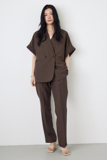 COMFORA AIRピンタックテーパードパンツ 詳細画像