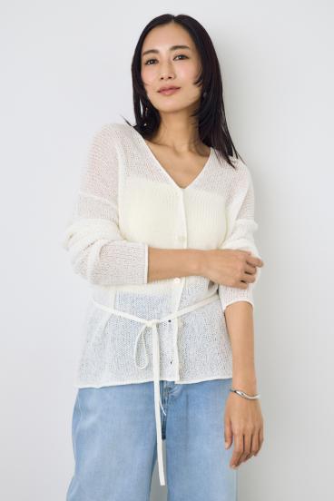 ドライタッチニットVネックカーディガン