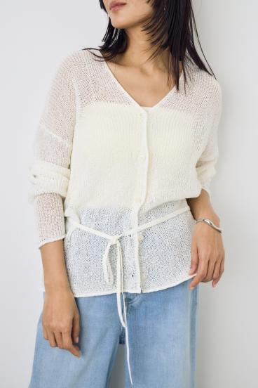 ドライタッチニットVネックカーディガン