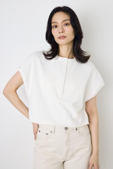 2WAYヘンリーネックトップス 詳細画像