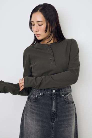 ドライタッチ ヘンリーネックトップス 詳細画像