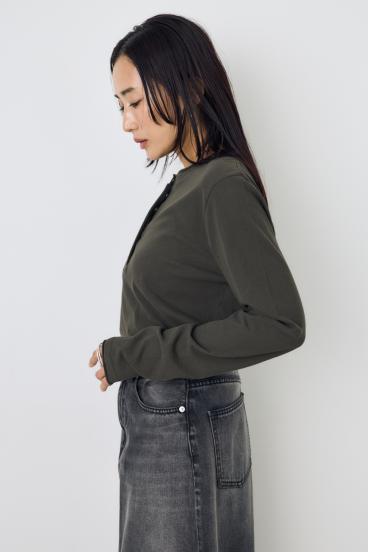 ドライタッチ ヘンリーネックトップス 詳細画像