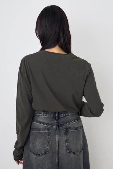 ドライタッチ ヘンリーネックトップス 詳細画像