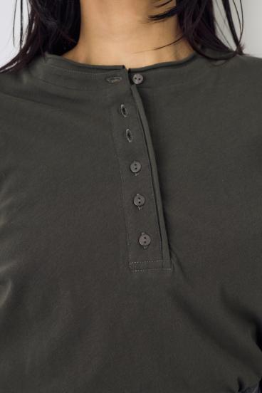 ドライタッチ ヘンリーネックトップス 詳細画像