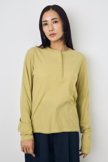 ドライタッチ ヘンリーネックトップス