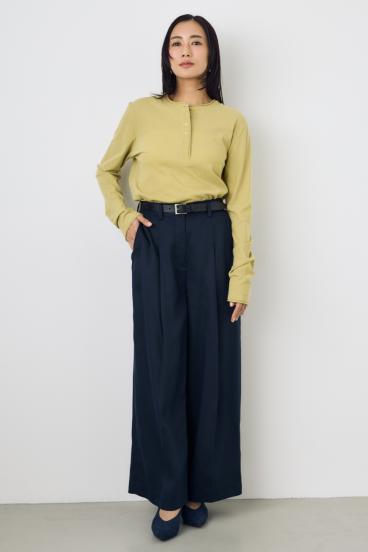 ドライタッチ ヘンリーネックトップス 詳細画像