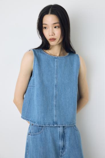 甘撚りデニムブラウス