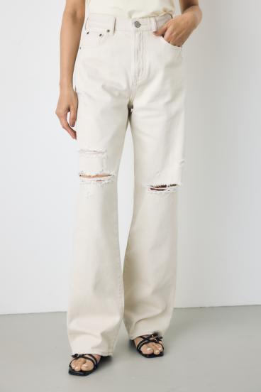 【WEB限定】AZUL DENIM ダメージストレートデニムロング丈