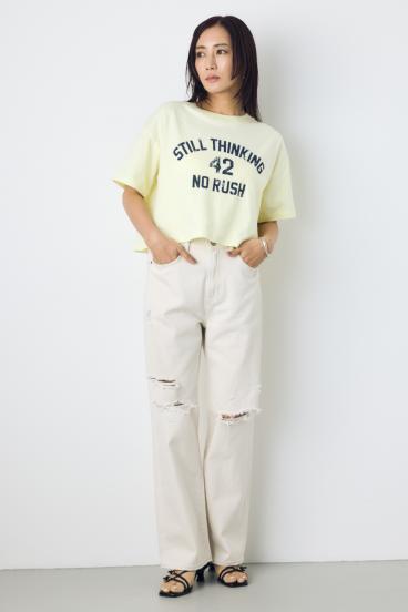 【WEB限定】AZUL DENIM ダメージストレートデニムロング丈 詳細画像